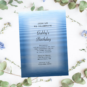 Invitation Blue Rippled Water fête d'anniversaire