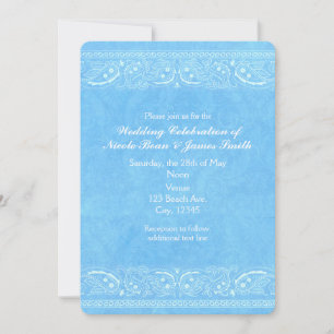 Invitation Blue Rustic Paisley Country Western Mariage