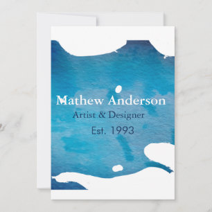 Invitation Blue rustique aquarelle jeans texture ajouter le n