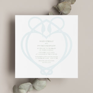 Invitation Blue & Sage Irish Celtic Swan Love Mariage