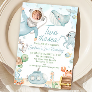 Invitation Blue Scuba Diver Two The Sea 2e anniversaire