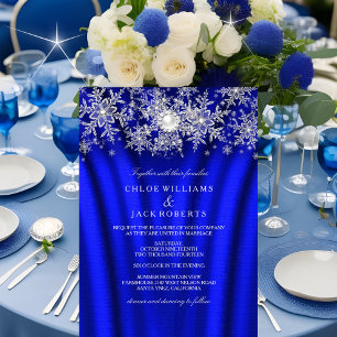 Invitation Blue Silk Pearl Flocon de neige Silver Mariage d'h