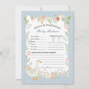 Invitation Blue Silly Goose Floral En vichy Conseils pour béb