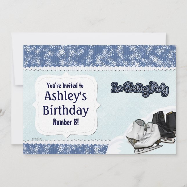 Invitation Blue Skate Party (Devant)