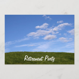 Invitation Blue Skies Green Greass Retirement Party Invitatio