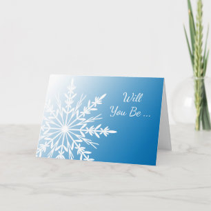 Invitation Blue Snowflake Serez-Vous Ma Femme D'Accueil
