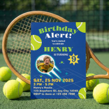 Blue Sporty Tennis Ball Anniversaire de enfant Par