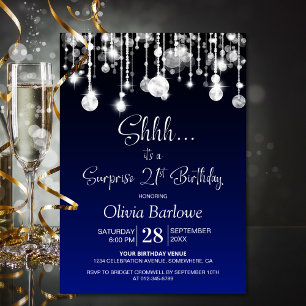 Invitation Blue Surprise 21e fête d'anniversaire