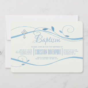 Invitation Blue Swirls