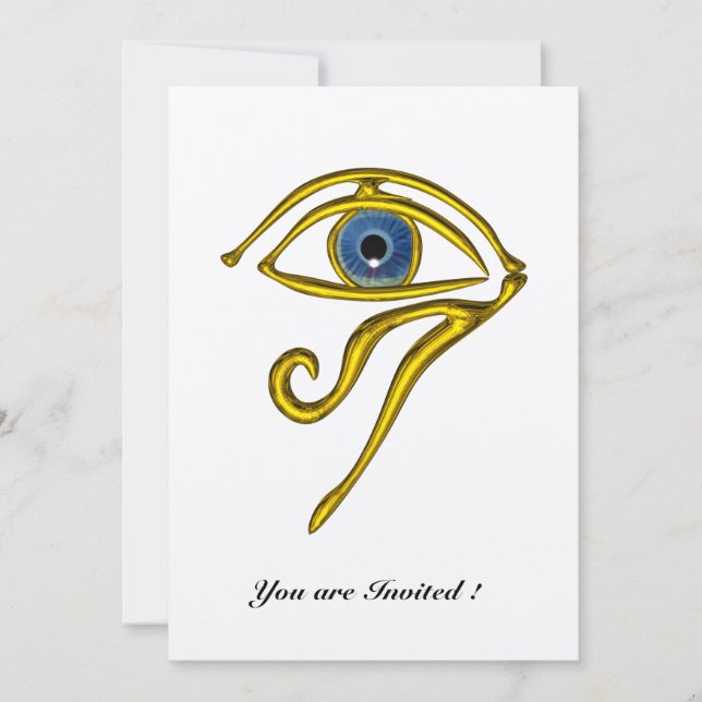 Invitation BLUE TALISMAN, papier métallique or (Devant)