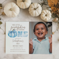 Blue This Little Pumpkin Photo 1st Birthday Party