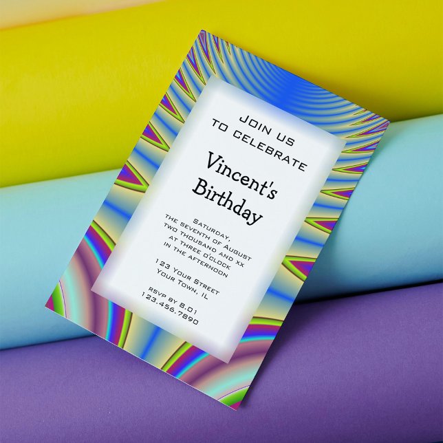 Invitation Blue Tie Dye Birthday Party (Créateur téléchargé)