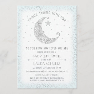 Invitation Blue Twinkle Twinkle Little Star Baby shower
