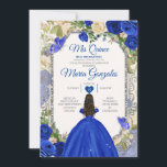 Invitation Blue & White Mis Quince 15 Anos Argent Crown<br><div class="desc">Quinceañera Blue & White Argent Crown Invitation Mis Quince 15 Anos,  16e anniversaire, </div>