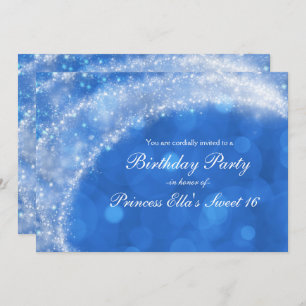 Invitation Blue & White Sparkle Cendrillon N'importe quelle f