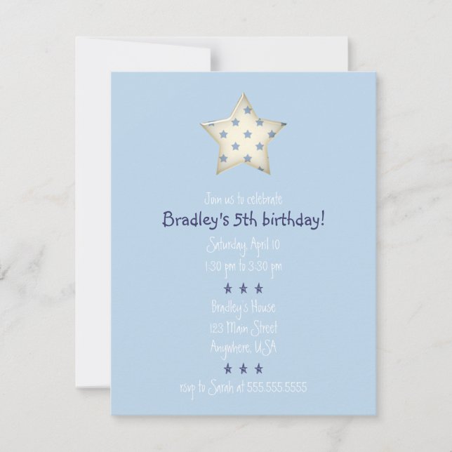 Invitation Blue & White Star (Devant)