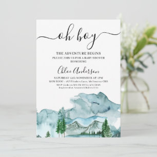 Invitation Blue Wilderness L'aventure commence le Baby shower