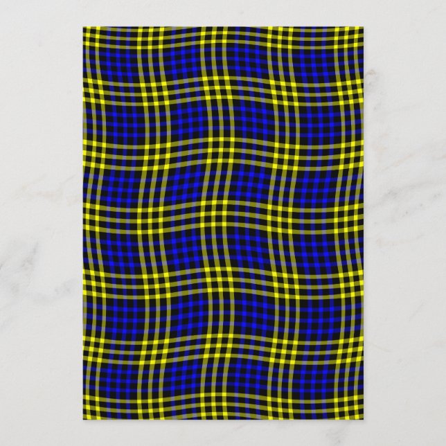 Invitation Blue Yellow Plaid Checker Seamless Pattern (Devant)