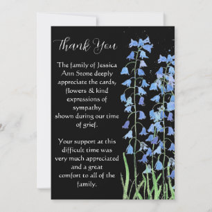 Invitation Bluebells Blue Floral Funeral Merci de la mort