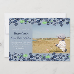 Invitation Blueberries 1er Berry Premier anniversaire Photo F
