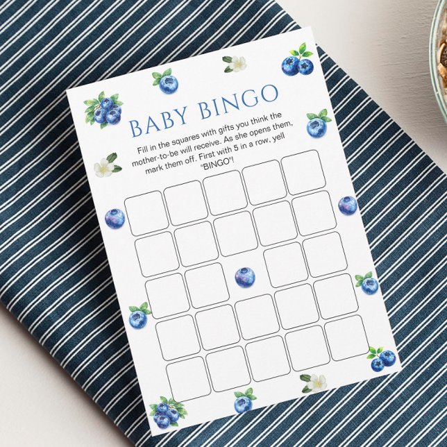 Invitation Blueberry Baby Shower Bingo Game Card (Créateur téléchargé)