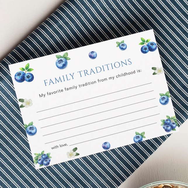 Invitation Blueberry Baby Shower Family Traditions Game Card (Créateur téléchargé)