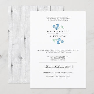 Invitation Blueberry Bliss | Mariage élégant