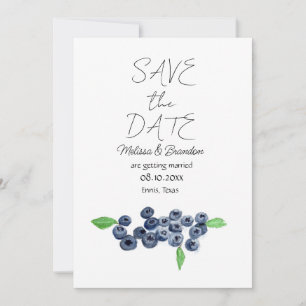 Invitation Blueberry Blueberries Berries Rustique Mariage