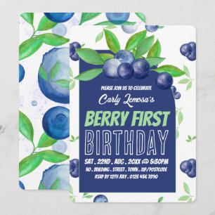 Invitation Blueberry Design, Berry premier anniversaire