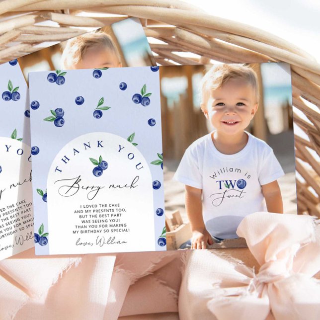 Invitation Blueberry Deux jolies photos d'anniversaire (Créateur téléchargé)