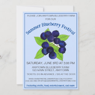 Invitation Blueberry Festival Maine Wild Blueberries Fair