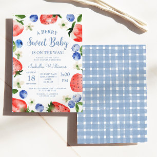 Invitation Blueberry fraise Berry Baby shower doux