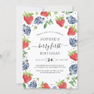 Invitation Blueberry fraise Sweet Berry Premier anniversaire