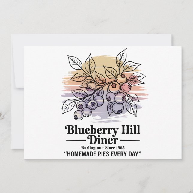 Invitation Blueberry Hill Diner (Devant)