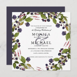 Invitation Blueberry   mariage botanique rustique