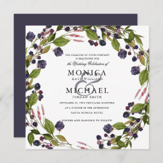 Invitation Blueberry | mariage botanique rustique