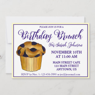 Invitation Blueberry Muffin Pâtisserie Petit déjeuner Brunch