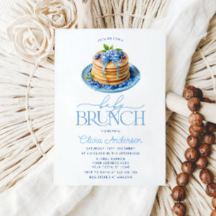 Invitation Blueberry Pancake Boy Baby Brunch Baby shower