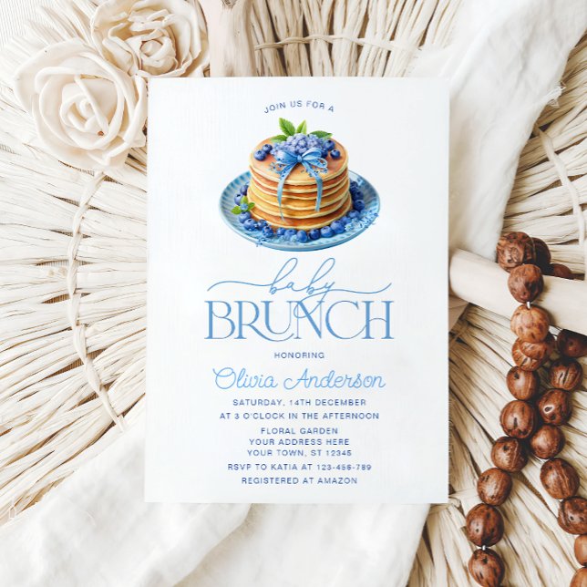 Invitation Blueberry Pancake Boy Baby Brunch Baby shower (Créateur téléchargé)