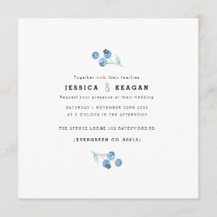 Invitation Blueberry Trio Aquarelle Mariage Inviter