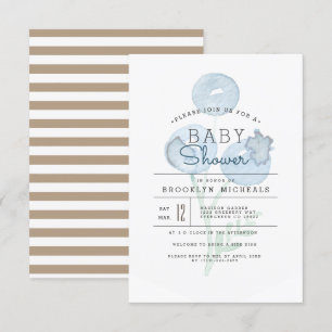 Invitation Blueberry Trio   Baby shower d'aquarelle Berry