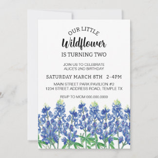 Invitation Bluebonnet Birthday Texas Flower téléchargement