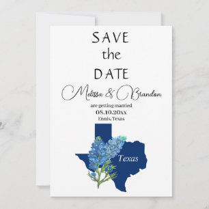 Invitation Bluebonnets Blue Floral Texas Rustic Mariage