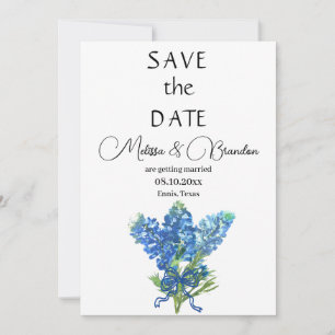 Invitation Bluebonnets Blue Floral Texas Rustic Mariage