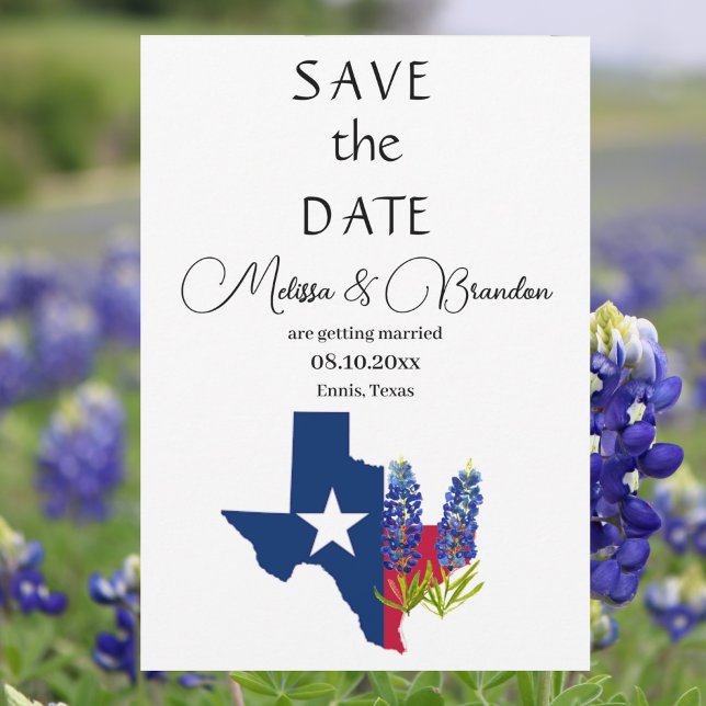 Invitation Bluebonnets Blue Floral Texas Rustic Mariage (Créateur téléchargé)