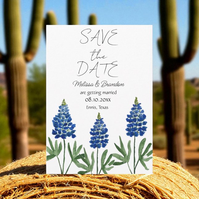 Invitation Bluebonnets Blue Floral Texas Rustic Mariage (Créateur téléchargé)