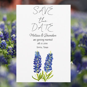 Invitation Bluebonnets Blue Floral Texas Rustic Mariage