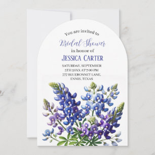 Invitation Bluebonnets Floral Aquarelle Boho Fête des mariées