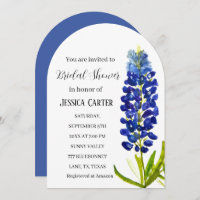 Bluebonnets Floral Aquarelle Boho Fête des mariées