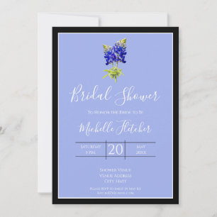 Invitation Bluebonnets texans sur bleu ardoise, printemps, nu